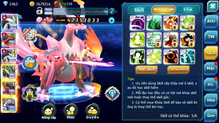 Mã : #TTS6540 - S1041 - V13 - BXH : 8 - White Black + Ho-oh CHD Rayquaza Yvetal Thần gio cặp lati bc quá êm