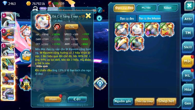 Mã : #TTS6540 - S1041 - V13 - BXH : 8 - White Black + Ho-oh CHD Rayquaza Yvetal Thần gio cặp lati bc quá êm