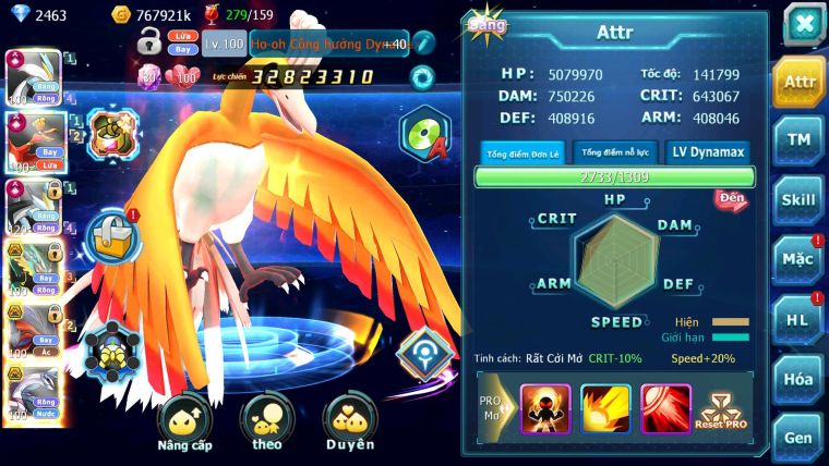 Mã : #TTS6540 - S1041 - V13 - BXH : 8 - White Black + Ho-oh CHD Rayquaza Yvetal Thần gio cặp lati bc quá êm
