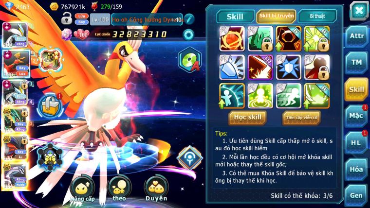 Mã : #TTS6540 - S1041 - V13 - BXH : 8 - White Black + Ho-oh CHD Rayquaza Yvetal Thần gio cặp lati bc quá êm