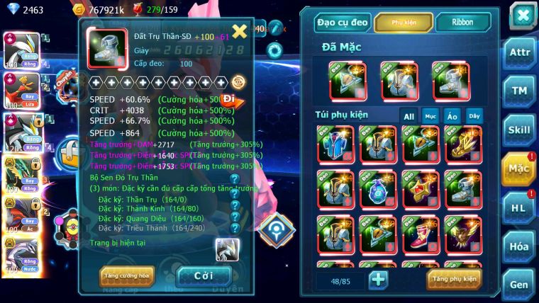 Mã : #TTS6540 - S1041 - V13 - BXH : 8 - White Black + Ho-oh CHD Rayquaza Yvetal Thần gio cặp lati bc quá êm