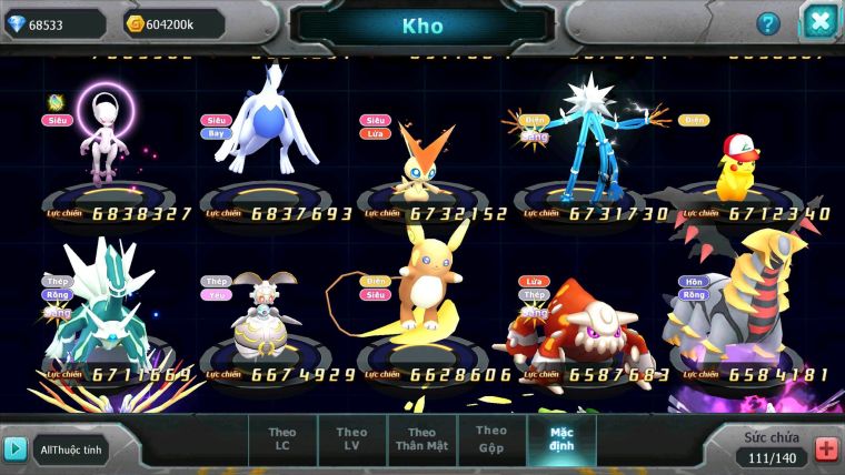 Mã : #TTS6541 - S1123 - V17 - BXH : 3PK - Vua Kiếm Khiên Dynamax Ho-oh CHD Unvoa Bá Chủ WB Dyanamax Nhiều Pet BC