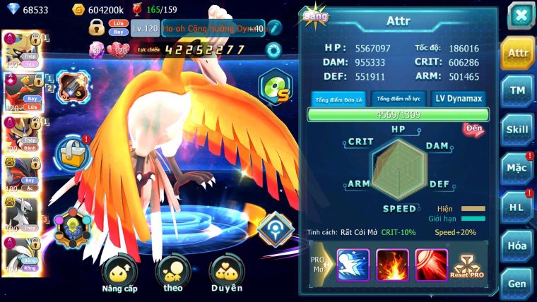 Mã : #TTS6541 - S1123 - V17 - BXH : 3PK - Vua Kiếm Khiên Dynamax Ho-oh CHD Unvoa Bá Chủ WB Dyanamax Nhiều Pet BC