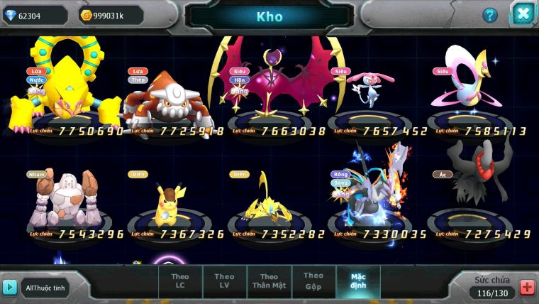 Mã : #TTS6542 - S1115 - V14 - BXH :  8 - 62K Kc  2K1 Sách Diancie & Ho-oh CHD Yvetal CH Rayquaza Nhiều Pet Bá Chủ
