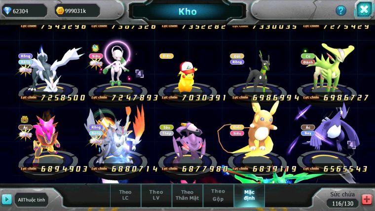 Mã : #TTS6542 - S1115 - V14 - BXH :  8 - 62K Kc  2K1 Sách Diancie & Ho-oh CHD Yvetal CH Rayquaza Nhiều Pet Bá Chủ