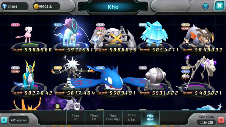 Mã : #TTS6542 - S1115 - V14 - BXH :  8 - 62K Kc  2K1 Sách Diancie & Ho-oh CHD Yvetal CH Rayquaza Nhiều Pet Bá Chủ