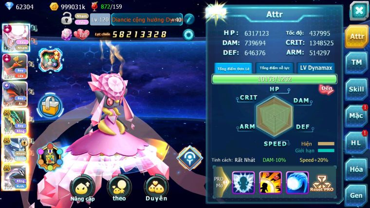 Mã : #TTS6542 - S1115 - V14 - BXH :  8 - 62K Kc  2K1 Sách Diancie & Ho-oh CHD Yvetal CH Rayquaza Nhiều Pet Bá Chủ