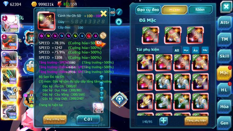 Mã : #TTS6542 - S1115 - V14 - BXH :  8 - 62K Kc  2K1 Sách Diancie & Ho-oh CHD Yvetal CH Rayquaza Nhiều Pet Bá Chủ