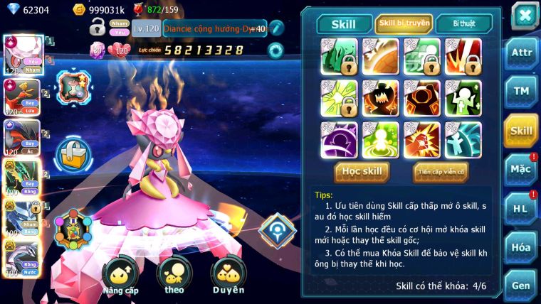 Mã : #TTS6542 - S1115 - V14 - BXH :  8 - 62K Kc  2K1 Sách Diancie & Ho-oh CHD Yvetal CH Rayquaza Nhiều Pet Bá Chủ