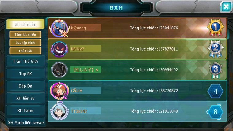 Mã : #TTS6542 - S1115 - V14 - BXH :  8 - 62K Kc  2K1 Sách Diancie & Ho-oh CHD Yvetal CH Rayquaza Nhiều Pet Bá Chủ