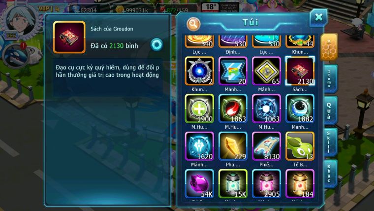 Mã : #TTS6542 - S1115 - V14 - BXH :  8 - 62K Kc  2K1 Sách Diancie & Ho-oh CHD Yvetal CH Rayquaza Nhiều Pet Bá Chủ