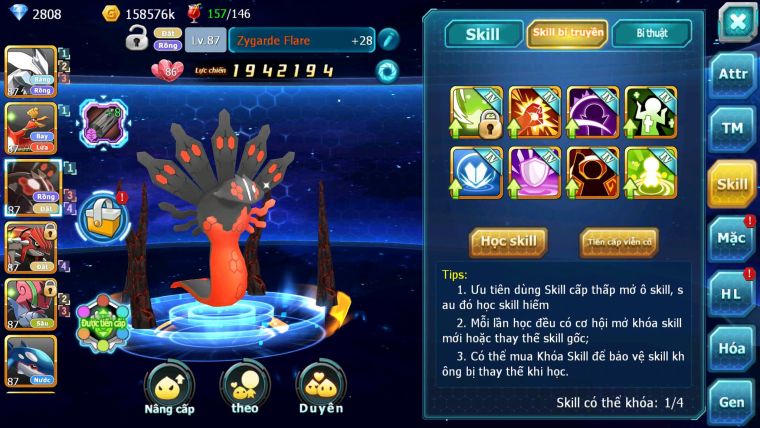 Mã : #TTS6549 - S1865 - V5 - BXH : 19 - Unvoa Ho-oh Zygarde Flare groudon