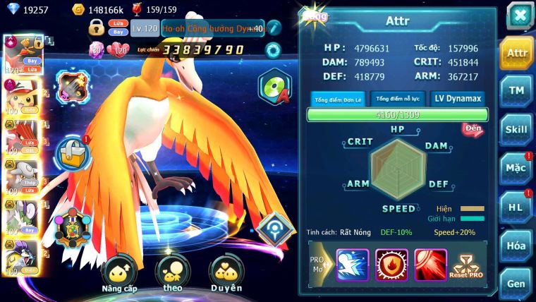 Mã : #TTS6553 - S1339 - V14 - 19K KC - Top13 - Ho-oh CHD Pikachu Dnm Qvld Hentran Thangio Bc Lc Khủng