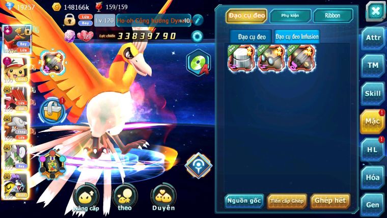 Mã : #TTS6553 - S1339 - V14 - 19K KC - Top13 - Ho-oh CHD Pikachu Dnm Qvld Hentran Thangio Bc Lc Khủng