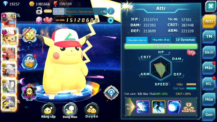 Mã : #TTS6553 - S1339 - V14 - 19K KC - Top13 - Ho-oh CHD Pikachu Dnm Qvld Hentran Thangio Bc Lc Khủng