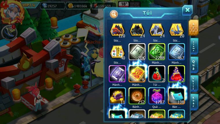 Mã : #TTS6553 - S1339 - V14 - 19K KC - Top13 - Ho-oh CHD Pikachu Dnm Qvld Hentran Thangio Bc Lc Khủng