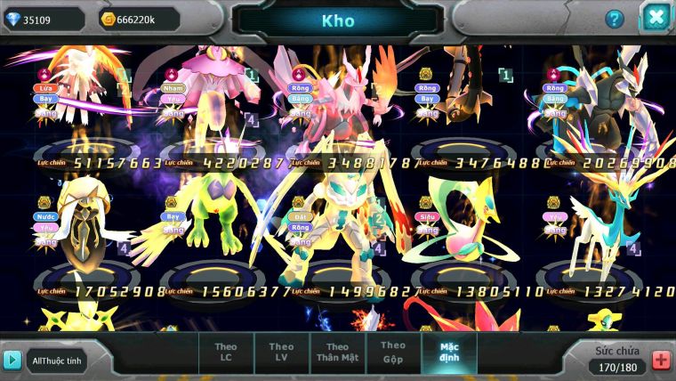 Mã : #TTS6569 - S241 - V17 BXH : 13 - Ho-oh & Diancie & White CHD Giratina CH Rayquaza Bc Nhiều Pet BC