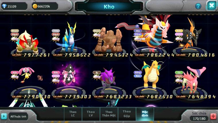 Mã : #TTS6569 - S241 - V17 BXH : 13 - Ho-oh & Diancie & White CHD Giratina CH Rayquaza Bc Nhiều Pet BC