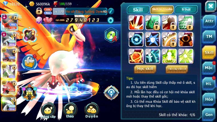 Mã : #TTS6568 - S1445 - V10 - BXH : 41 - Ho-oh Black CHD Yvetal Bc Thần Gio Cặp Lati Bc nhiều pet ht