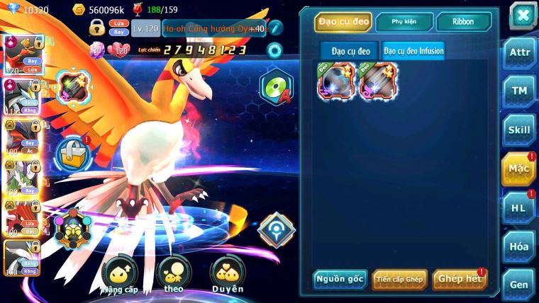 Mã : #TTS6568 - S1445 - V10 - BXH : 41 - Ho-oh Black CHD Yvetal Bc Thần Gio Cặp Lati Bc nhiều pet ht