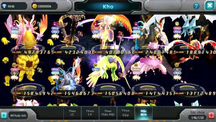 Mã : #TTS6571 - S454 - BXH : 4 - V15 - White & Ho-oh CHD Ray Dynamax Black Dnm Meganec Hoopa Bc