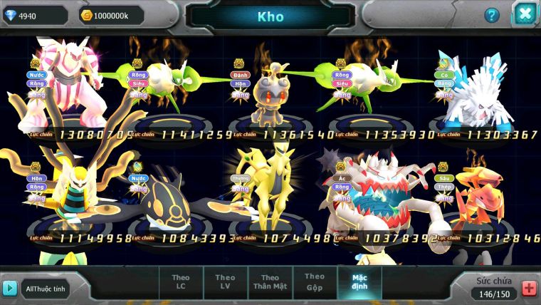 Mã : #TTS6571 - S454 - BXH : 4 - V15 - White & Ho-oh CHD Ray Dynamax Black Dnm Meganec Hoopa Bc