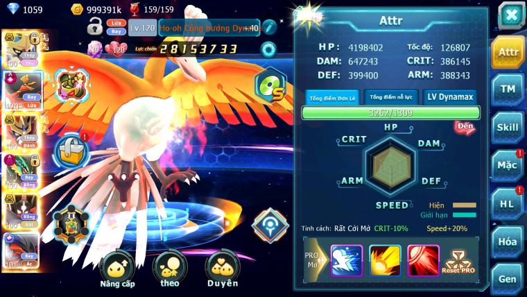 Mã : #TTS6575 - S1322 - V15 - BXH : 16 - Kiếm Khiên Bá Chủ Ho-oh CHD Rayquaza Dnm Zygarde Flare Bá chủ Nhiều Pet HT