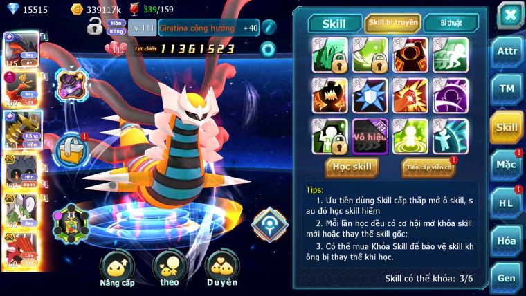 Mã : #TTS6579 - S1614 - V12 - 15K KC - Yvetal & Giratina CH Ho-oh Dnm Nhiều Pet Bc