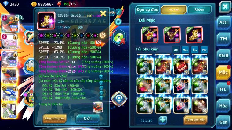 Mã : #TTS6584 - S66 - BXH : 6 - 254M Yvetal CH - Ho-oh & Diancie CHD Palkia CH Form cực đẹp 3 team khủng