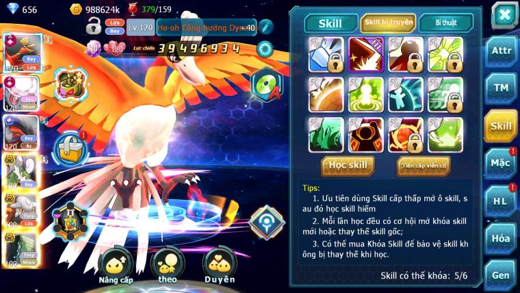 Mã : #TTS6583 - S1324 - V14 - BXH : 20 - Ho-oh & Diancie CHD Yvetal CH Thần gió Bc Nhiều Pet Huyền Thoại