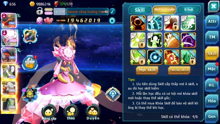 Mã : #TTS6583 - S1324 - V14 - BXH : 20 - Ho-oh & Diancie CHD Yvetal CH Thần gió Bc Nhiều Pet Huyền Thoại