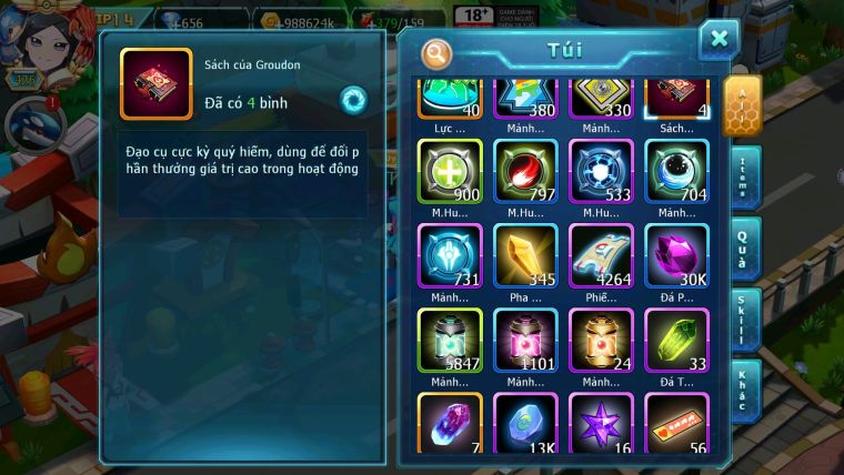 Mã : #TTS6583 - S1324 - V14 - BXH : 20 - Ho-oh & Diancie CHD Yvetal CH Thần gió Bc Nhiều Pet Huyền Thoại