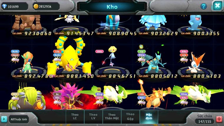 Mã : #TTS6586 - S650 - V15 - 100K KC - BXH : 3 - 3K8 Sách 5K Mt - Ho-oh & WB Diancie CHD Yvetal & Lugia CH Meganec Nhiều Pet HT