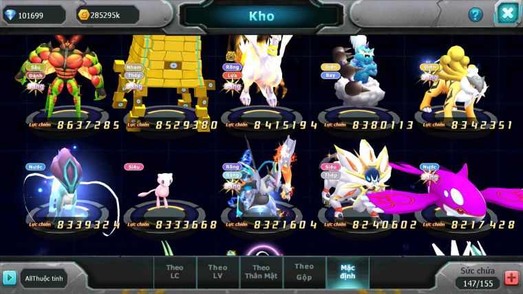 Mã : #TTS6586 - S650 - V15 - 100K KC - BXH : 3 - 3K8 Sách 5K Mt - Ho-oh & WB Diancie CHD Yvetal & Lugia CH Meganec Nhiều Pet HT