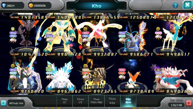 Mã : #TTS6589 - S905 - V13 - BXH : 4 - Ho-oh Diancie CHD Palkia Yvetal CH Cặp Cá Bc 3 Team Chuẩn