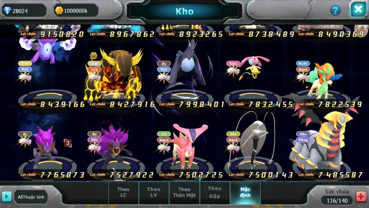 Mã : #TTS6589 - S905 - V13 - BXH : 4 - Ho-oh Diancie CHD Palkia Yvetal CH Cặp Cá Bc 3 Team Chuẩn