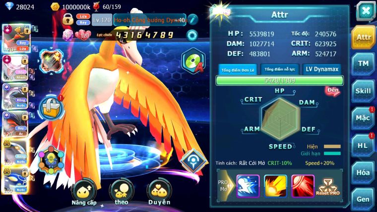 Mã : #TTS6589 - S905 - V13 - BXH : 4 - Ho-oh Diancie CHD Palkia Yvetal CH Cặp Cá Bc 3 Team Chuẩn
