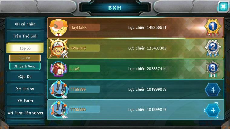 Mã : #TTS6589 - S905 - V13 - BXH : 4 - Ho-oh Diancie CHD Palkia Yvetal CH Cặp Cá Bc 3 Team Chuẩn