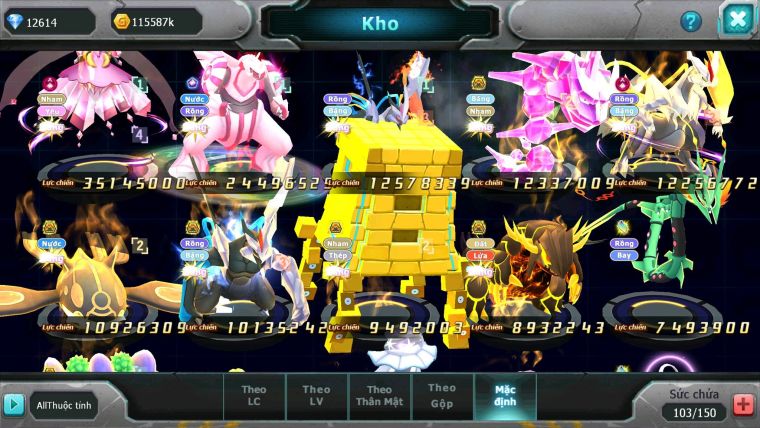 Mã : #TTS6592 - S1353 - V12 - BXH : 8 - Diancie & Palkia CH Unvoa WB Bc Nhiều Pet HT