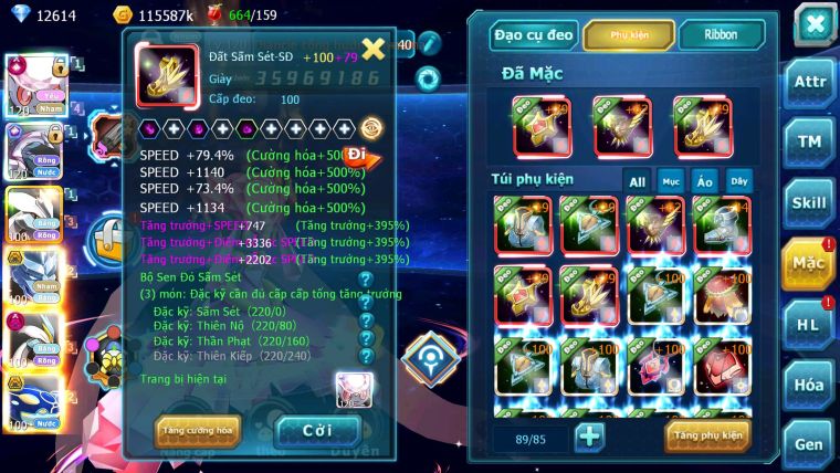 Mã : #TTS6592 - S1353 - V12 - BXH : 8 - Diancie & Palkia CH Unvoa WB Bc Nhiều Pet HT