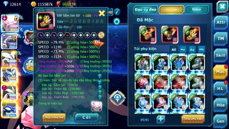 Mã : #TTS6592 - S1353 - V12 - BXH : 8 - Diancie & Palkia CH Unvoa WB Bc Nhiều Pet HT
