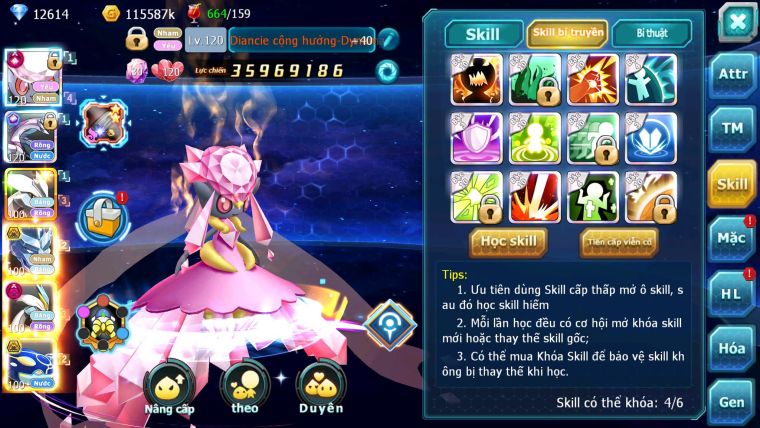 Mã : #TTS6592 - S1353 - V12 - BXH : 8 - Diancie & Palkia CH Unvoa WB Bc Nhiều Pet HT
