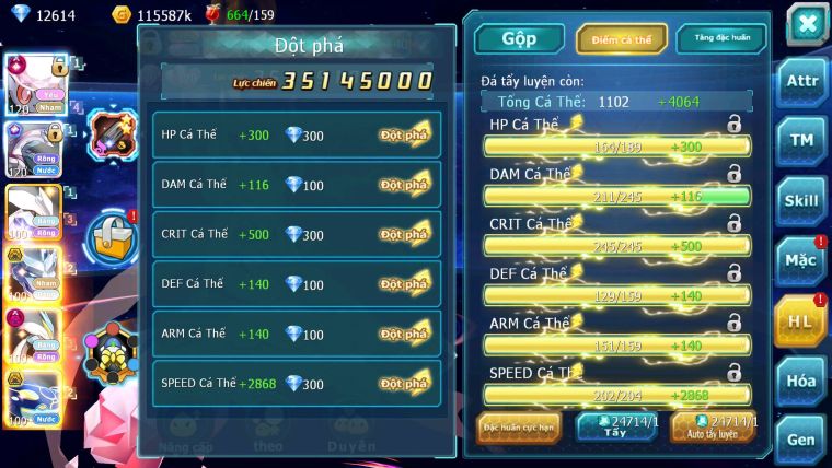 Mã : #TTS6592 - S1353 - V12 - BXH : 8 - Diancie & Palkia CH Unvoa WB Bc Nhiều Pet HT