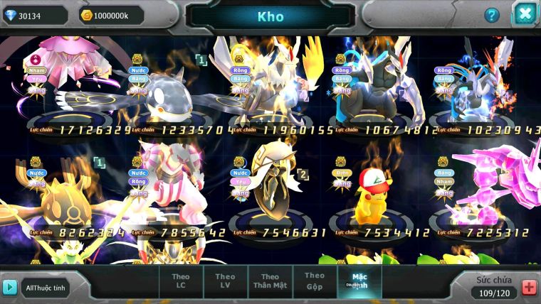 Mã : #TTS6590 - S879 - V12 - BXH : 45 - 30K XU - Diancie Dnm Cặp Cá Bá Chủ Unvoa WB bc nhiều pet ht ngon