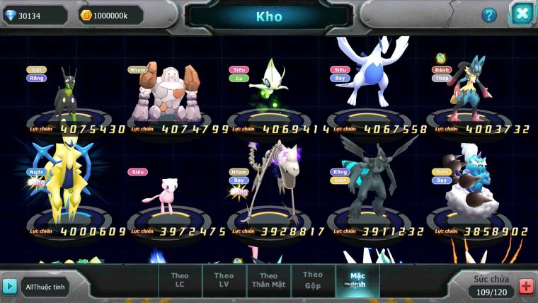 Mã : #TTS6590 - S879 - V12 - BXH : 45 - 30K XU - Diancie Dnm Cặp Cá Bá Chủ Unvoa WB bc nhiều pet ht ngon
