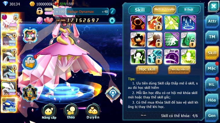 Mã : #TTS6590 - S879 - V12 - BXH : 45 - 30K XU - Diancie Dnm Cặp Cá Bá Chủ Unvoa WB bc nhiều pet ht ngon