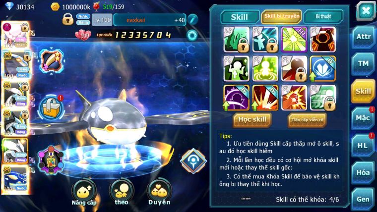 Mã : #TTS6590 - S879 - V12 - BXH : 45 - 30K XU - Diancie Dnm Cặp Cá Bá Chủ Unvoa WB bc nhiều pet ht ngon