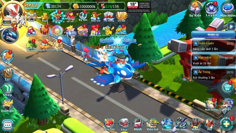 Mã : #TTS6590 - S879 - V12 - BXH : 45 - 30K XU - Diancie Dnm Cặp Cá Bá Chủ Unvoa WB bc nhiều pet ht ngon
