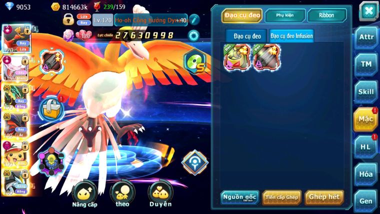 Mã : #TTS6589 - S1245 - V12 - BXH : 24 - Ho-oh & Diancie CHD Ray Yvetal Nhiều Pet Bá Chủ Pikachu Dnm