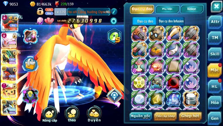 Mã : #TTS6589 - S1245 - V12 - BXH : 24 - Ho-oh & Diancie CHD Ray Yvetal Nhiều Pet Bá Chủ Pikachu Dnm